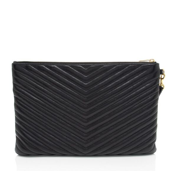 Saint Laurent Matelasse Calfskin Monogram Large Wristlet - Picture 3 of 15